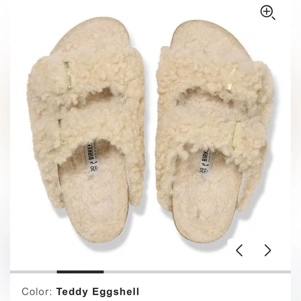 Birkenstock Arizona Kids Shearling in Color Teddy Eggshell sizeUK 32 US 1-15 NEW